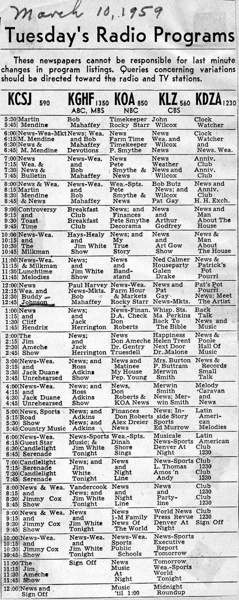 03-07 1959 KCSJ radio schedule