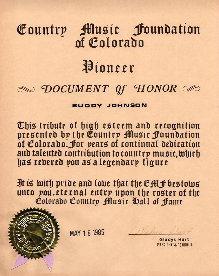 02-32 Award 1985 Country Music Pioneer